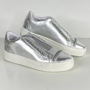 Karl Lagerfeld Crissie Silver Platform Sneaker